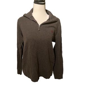 Polo Ralph Lauren Quarter Zip Sweatshirt Pullover Pull Over Grey Gray Medium